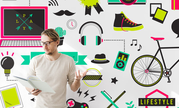 business man working with life style
