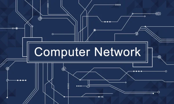 Modello con concetto di rete di computer — Foto Stock
