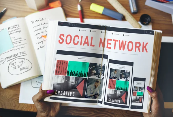 Soziales Netzwerk, Vernetzungskonzept — Stockfoto