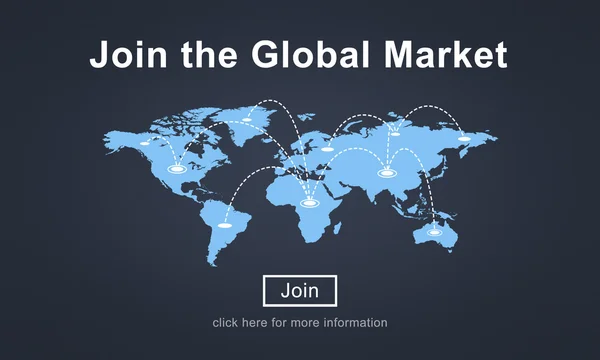 Template with join global market — Stock Photo, Image