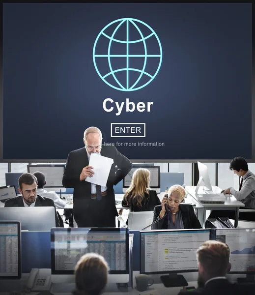 Pracowników firmy i cyber — Zdjęcie stockowe