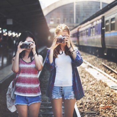 Kızlar fotoğrafçılar Traveling