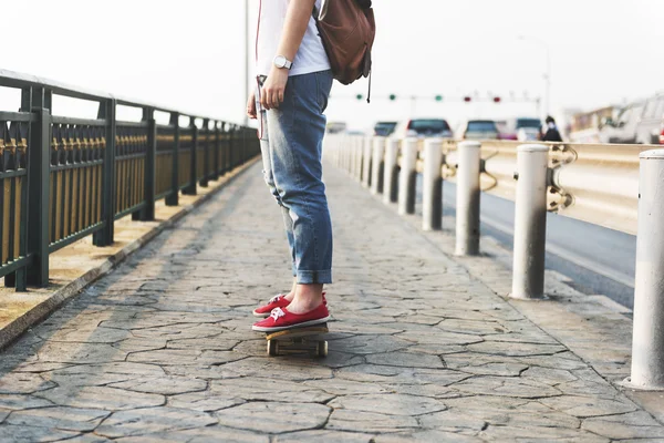 Concetto di stile di vita skateboarder — Foto Stock