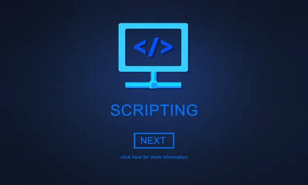 Modello con concetto di scripting — Foto Stock