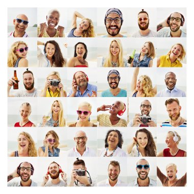 İnsanların yüzleri ayarla