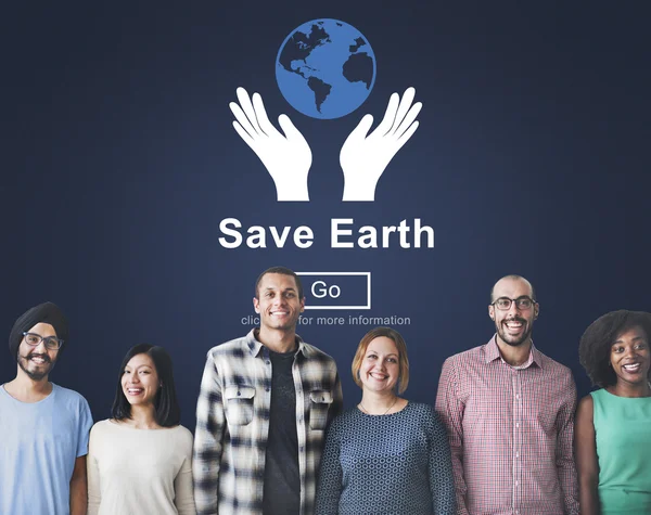 Різноманітність людей з врятувати Землю — стокове фото
