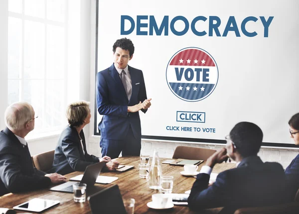 Obchodní lidé a demokracie hlasování — Stock fotografie