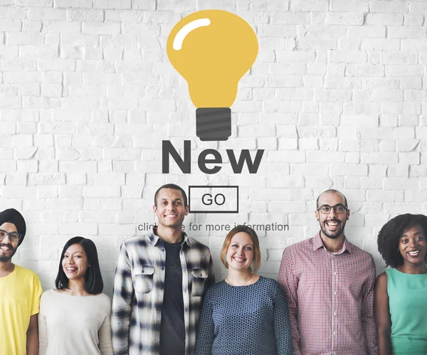 Diversity people with new — Stock Photo, Image
