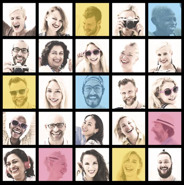 People Set of Faces — Stock Photo, Image