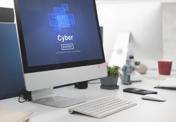 Dator och Cyber koncept — Stockfoto