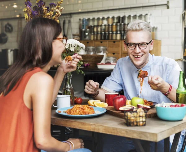 Par äta mat — Stockfoto