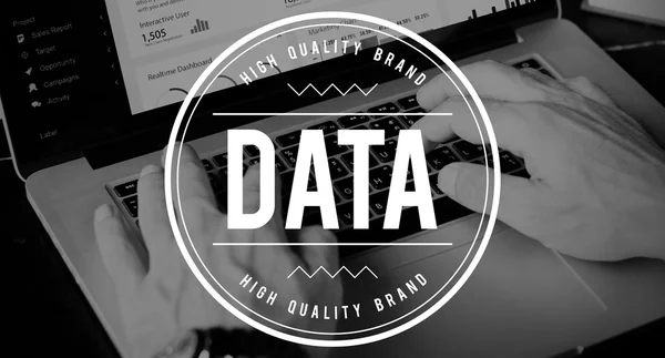 Data, merek e-bisnis — Stok Foto