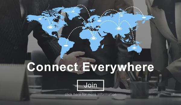 Verbinding overal wereldwijd netwerk wereldwijd Concept — Stockfoto