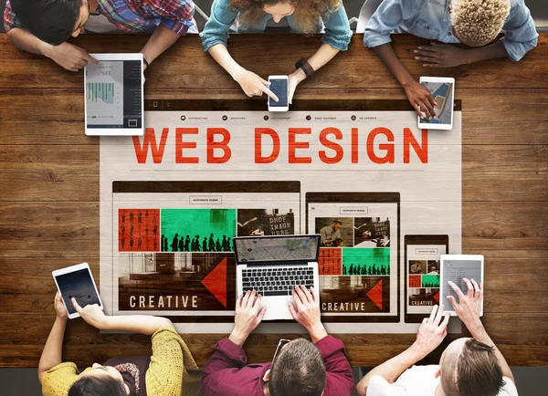 Diversità persone e web design — Foto Stock