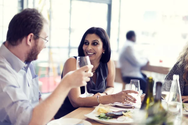 People enjoying food