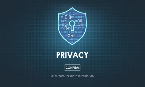 Plantilla con concepto de privacidad —  Fotos de Stock