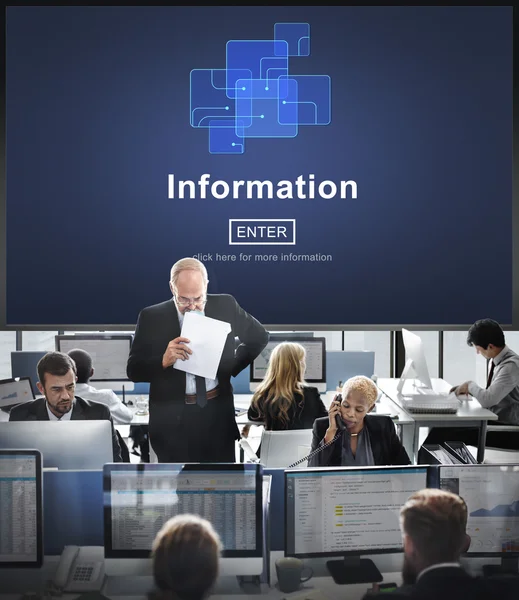 Trabajadores empresariales e información — Foto de Stock