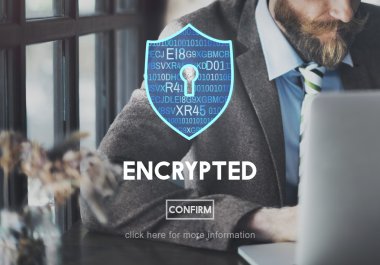 çalışma ve şifreli bir işadamı