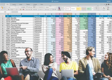 elektronik tablo ile duvar çeşitlilik arkadaşları