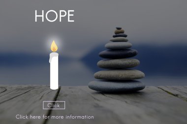 grafik mum ve deniz taşları