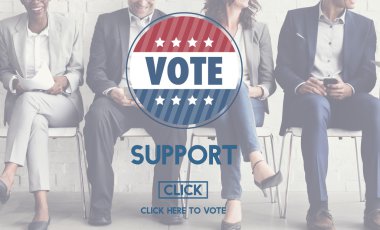 İş adamları toplantı ve oy