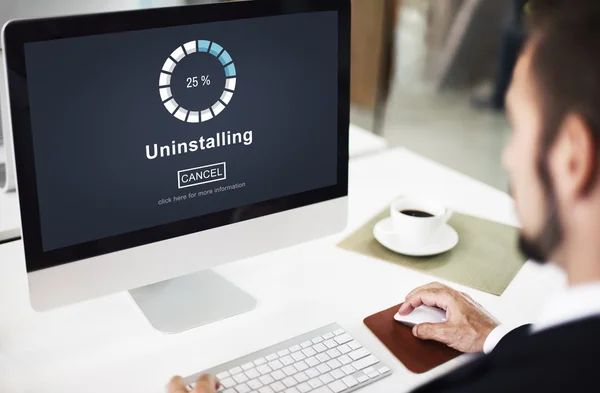 Computer monitor with uninstalling — Stock Photo, Image