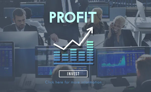 働くビジネスマンと利益 — ストック写真