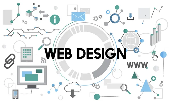 Modello con concetto di web design — Foto Stock