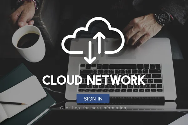 Хмара мережі, технологія концепції — стокове фото