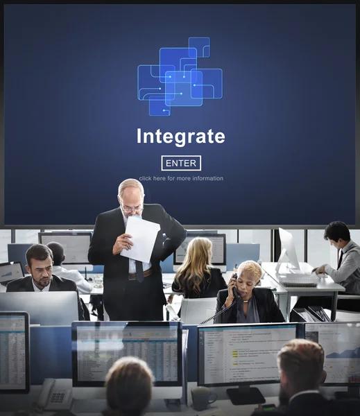 Business workers and Integrate — Stock Photo, Image
