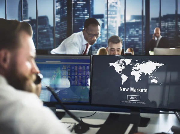 Företag som arbetar och nya marknader — Stockfoto