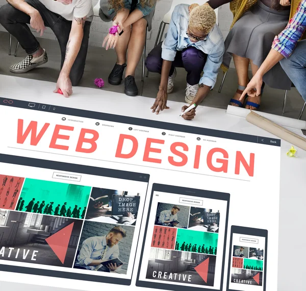 Diversità persone e web design — Foto Stock