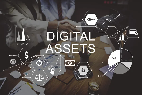 Digitale Vermögenswerte, Geschäftskonzept — Stockfoto