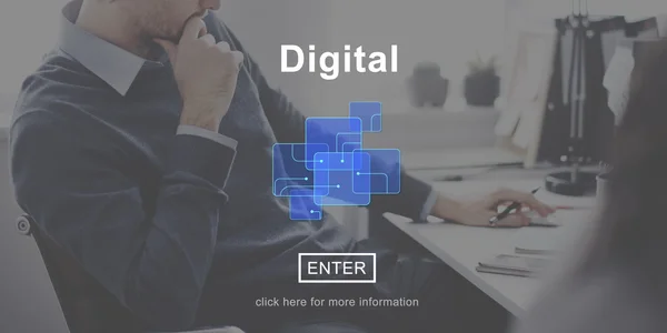本文デジタル思考のビジネスマン — ストック写真