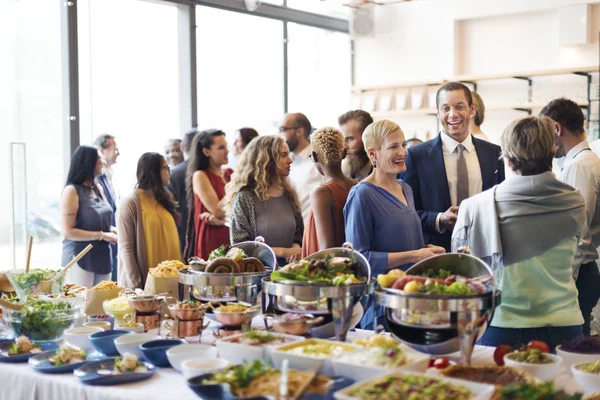 People with cups and plates — Stock Photo, Image