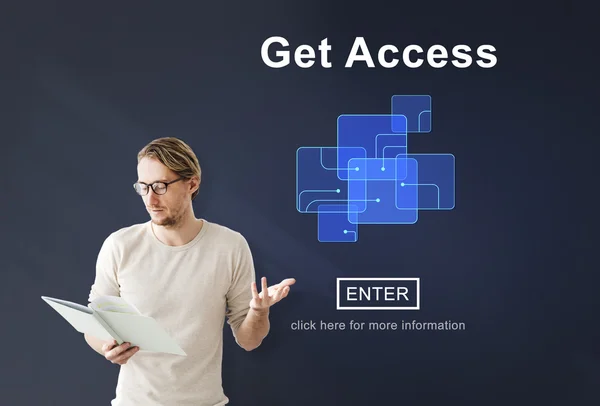 ビジネスマンの Get アクセス操作 — ストック写真