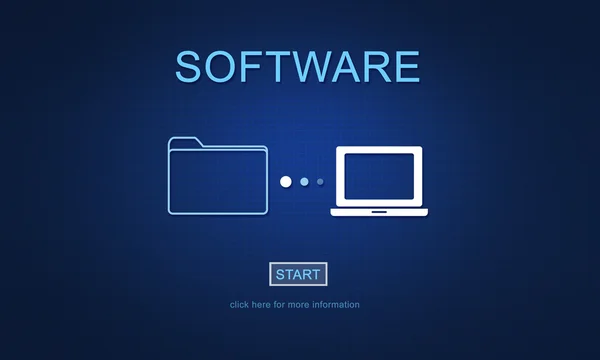 Modelo com conceito de software — Fotografia de Stock