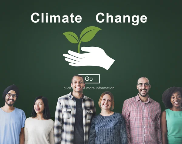 Diversität Menschen mit Klimawandel — Stockfoto