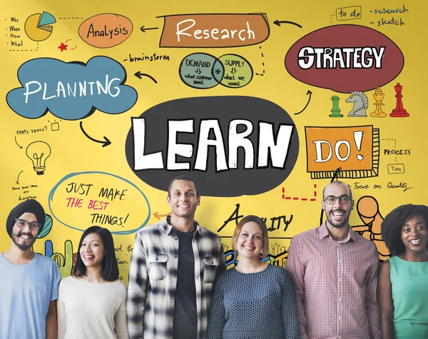 Diversiteit mensen met learn — Stockfoto