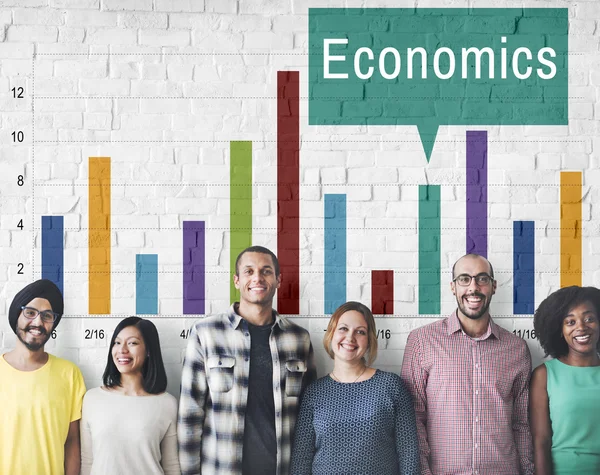 Diversität Menschen mit Wirtschaft — Stockfoto