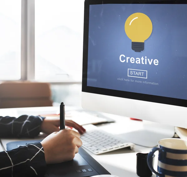 Monitor with creative Concept — Stock Photo, Image