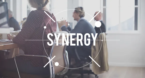 Team working with synergy — ストック写真