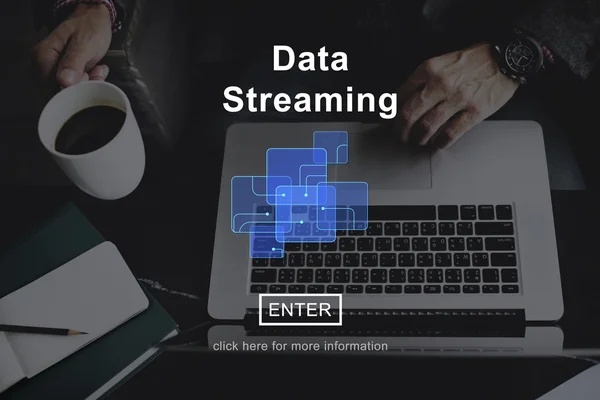 Data Streaming, Online Technology koncept — Stockfoto