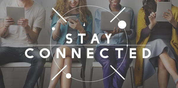 Diversity people with stay connected — Stock Photo, Image