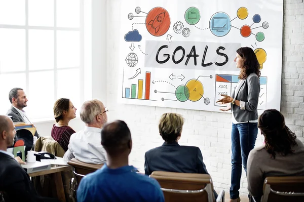 Trabajo en equipo con objetivos — Foto de Stock