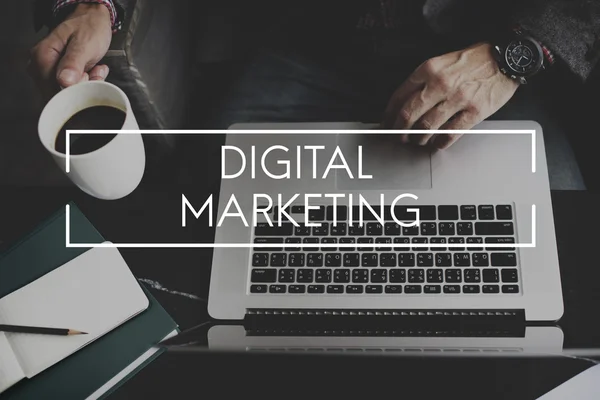 Digitales Marketing, Media Social Network Konzept — Stockfoto