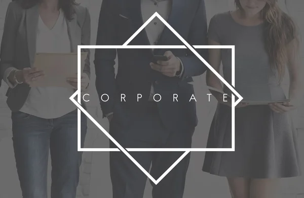 Pessoas de negócios em reunião e corporativo — Fotografia de Stock