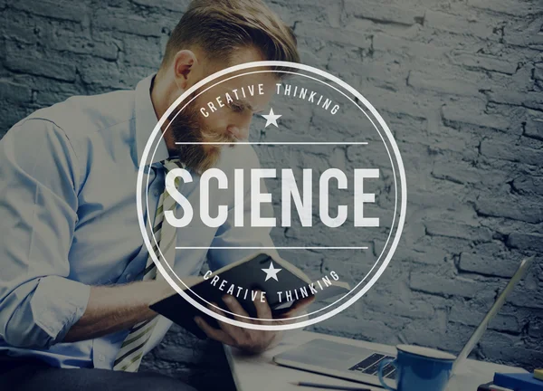 Homme d'affaires travail et science — Photo