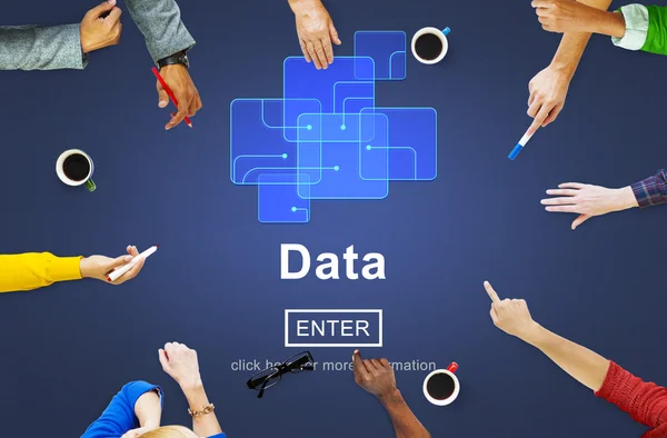 Business People Pointing on Data Concept — Stock Photo, Image