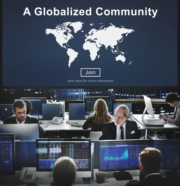 Werknemers van het bedrijf en geglobaliseerd Gemeenschap — Stockfoto